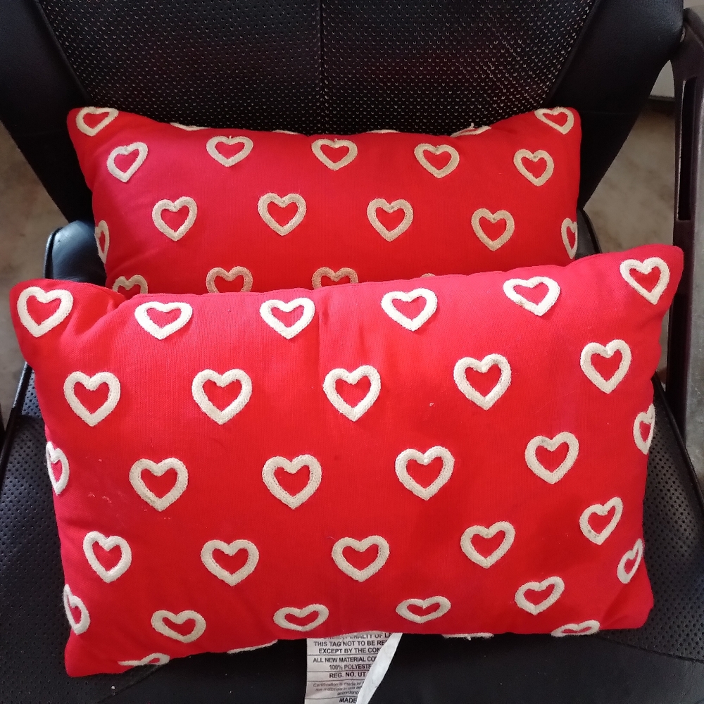 Valentine's heart print accent pillows